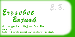erzsebet bajnok business card